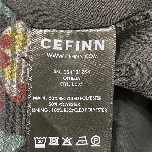 CEFFIN Ophelia Bias Cut Maxi Dress - Black Multi Tropical Floral Print SIZE 8 - Picture 10 of 11